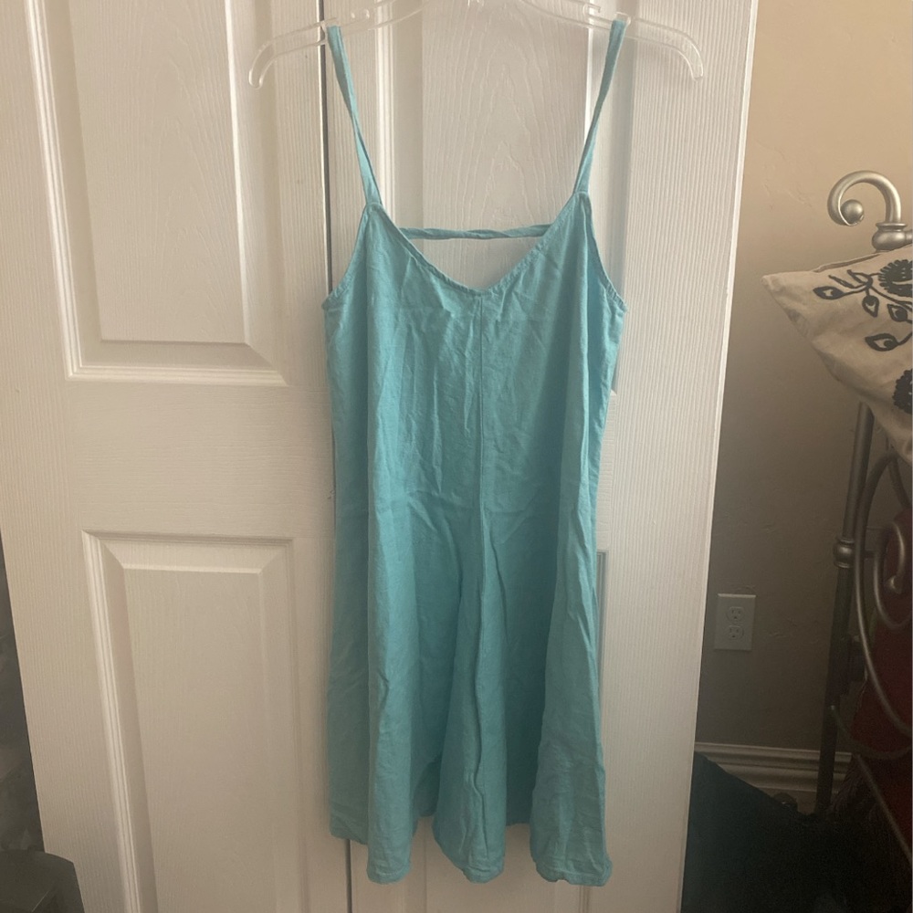 Mango Blue Linen Dress size small